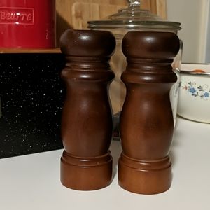 SOLD Wooden Salt & Pepper Shakers